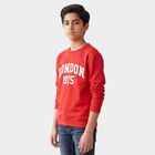 Boys' Red Crew Neck Pullover Sweatshirt, Red, small