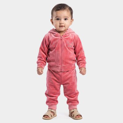 Infants Purple Hooded Neck Lounge Set Hipster Set