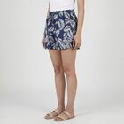 Women's Navy Blue Viscose Relaxed Fit Shorts, Navy Blue, small