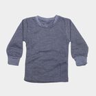 Boys' Blue Long Sleeve Thermal, मध्यम नीला, small