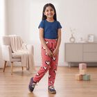 Girls' Pink Regular Fit Heart Print Winter Pyjama, Pink, small
