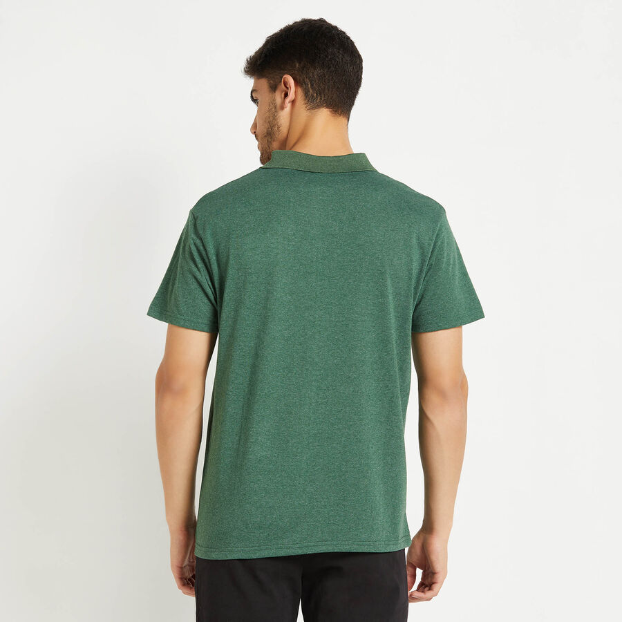 Solid Polo Shirt, Dark Green, large image number null