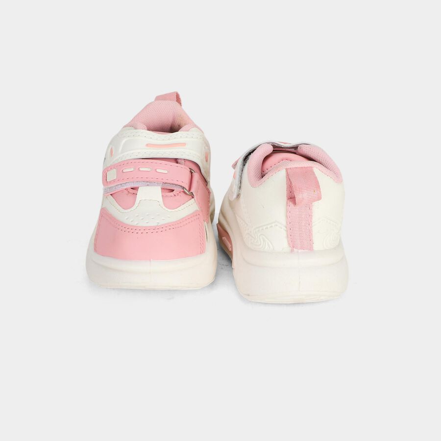 Girls' Pink Velcro Sneakers, Pink, large