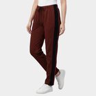 Women's Wine Regular Fit Graphic Print Track Pants, Wine, small