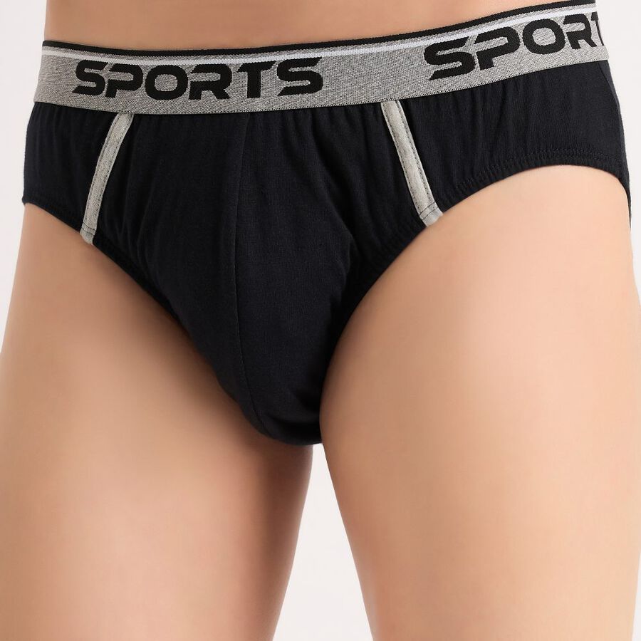 Men's Cotton Brief, Black, large image number null