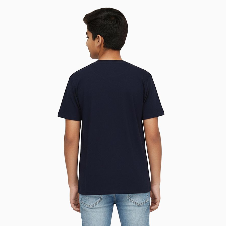 Boys' Half Sleeves T-Shirt, Navy Blue, large image number null