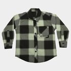 Boys Olive Green Cotton Long Sleeve Collared Shirt, Olive, small