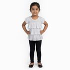 Girls Bright Eggshell White Round Neck Casual T-Shirt, सफ़ेद, small