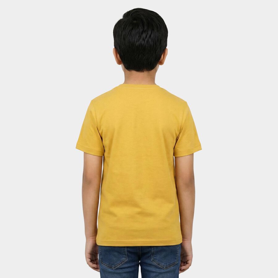 Boys' Half Sleeves T-Shirt, मस्टर्ड, large