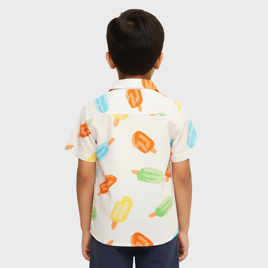 Boys Snow White Classic Casual Shirt, सफ़ेद, large