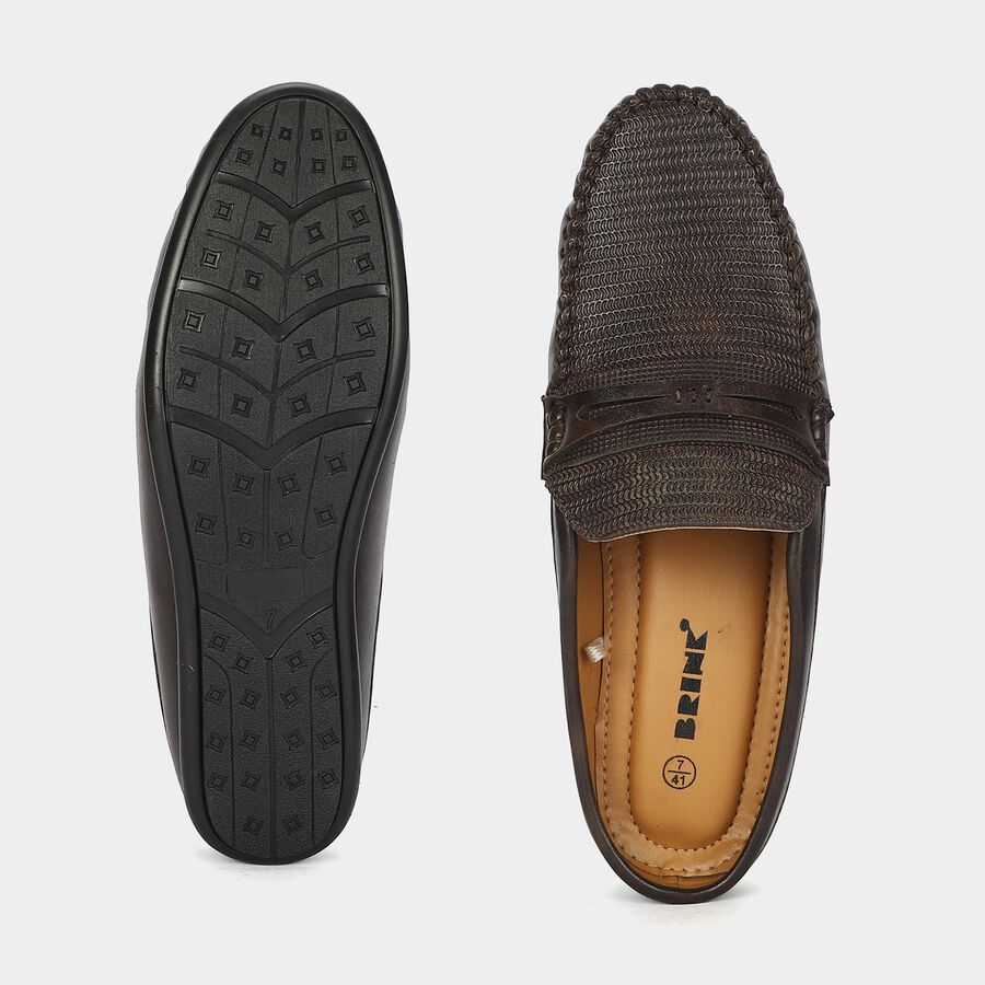 Men's Brown Slip-On Mule Sandals, भूरा, large