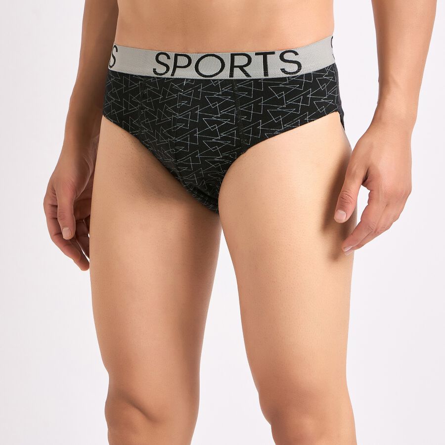 Men's 100% Cotton Brief, Black, large image number null