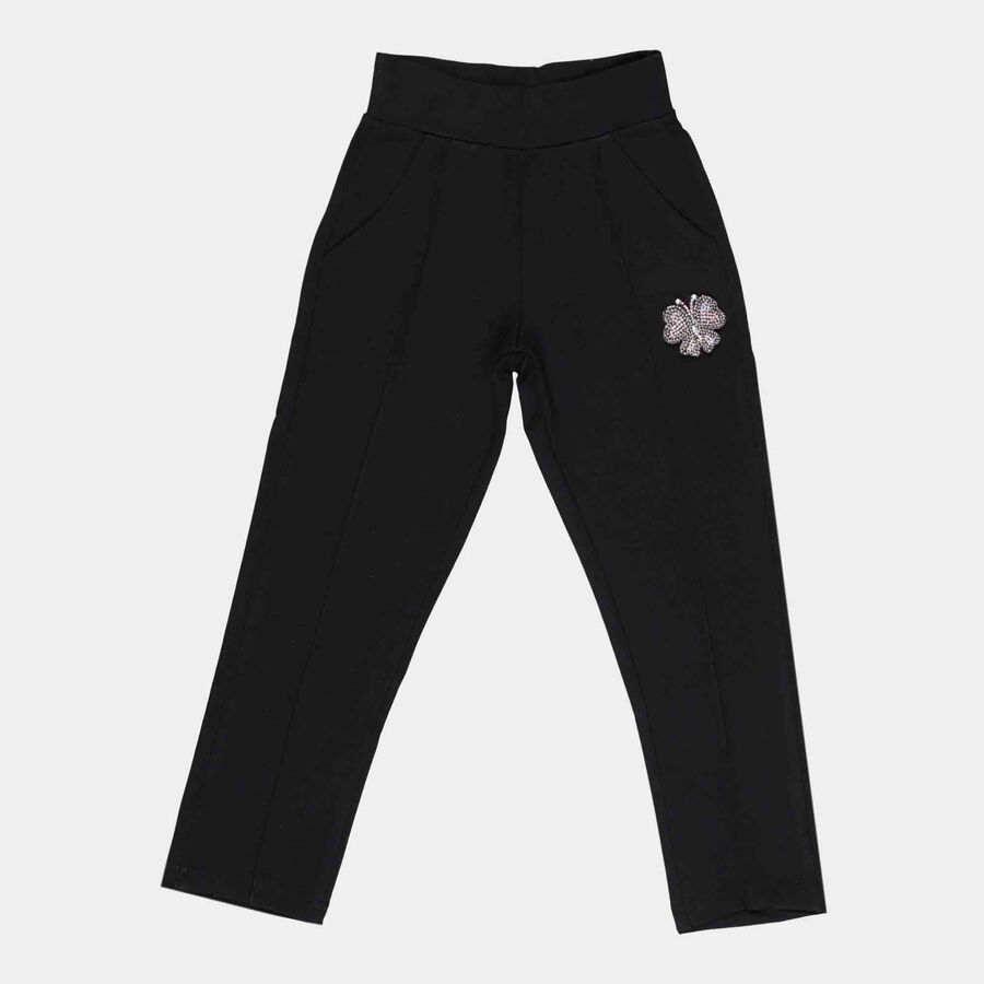 Solid With Embellish Trousers, Black, large image number null