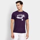 Men's Round Neck Half Sleeves T-Shirt, बैंगनी, small image number null