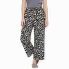 Women's Black Straight Fit Printed Pyjama, काला, small