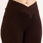 Women's Deep Chocolate Brown Flared Crossover Waist Pyjama, Brown, small image number null