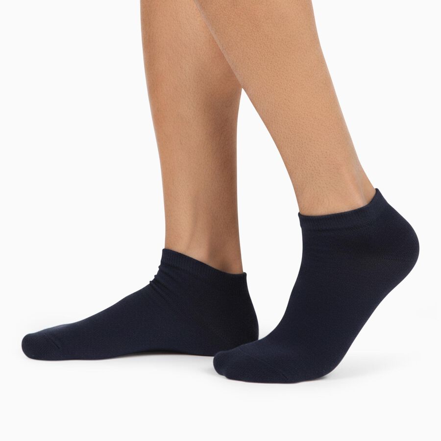 Men's Ankle Length Socks Pack of 3 ( Navy Blue, Charcoal, Black ), नेवी ब्लू, large