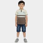 Boys' Half Sleeves T-Shirt, चारकोल, small