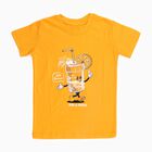 Boys Bright Orange Cotton Crew Neck Casual T-Shirt, Orange, small