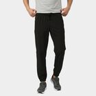 Men's Black Regular Fit Jogger Track Pants, काला, small