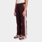 Girls Wine Straight Fit Side Striped Drawstring Winter Pyjama, Wine, small