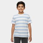 Boys Light Blue Round Neck Casual Half Sleeve T-Shirt, Light Blue, small