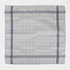 Men's White and Grey Striped and Checked Pack of 3 Handkerchief, Light Grey, small