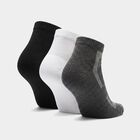 Men's Ankle Length Pack of 3 Socks ( Grey, White, Black ), काला, small
