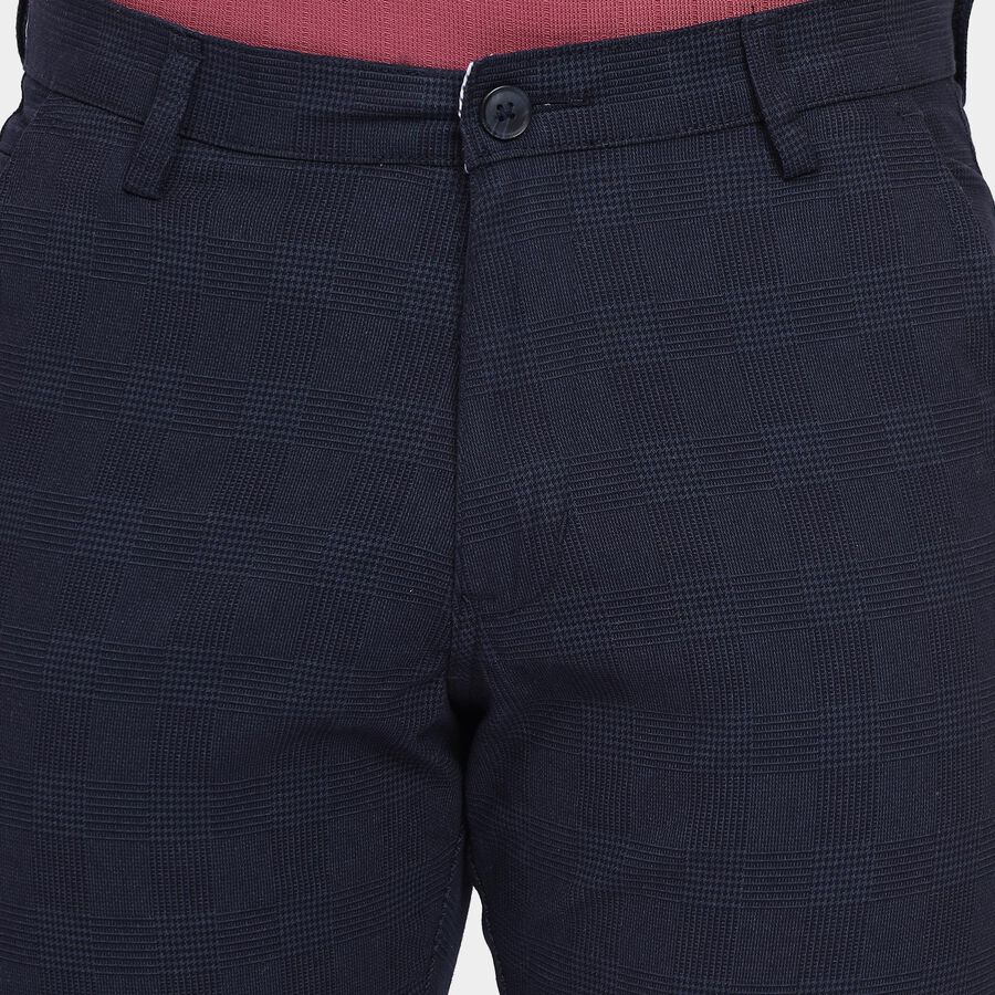 Men's Slim Fit Casual Trousers , नेवी ब्लू, large image number null