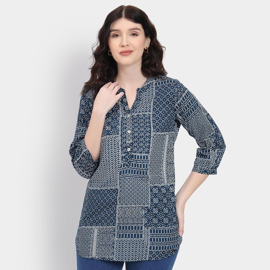 Ladies' Kurti, गहरा नीला, large image number null