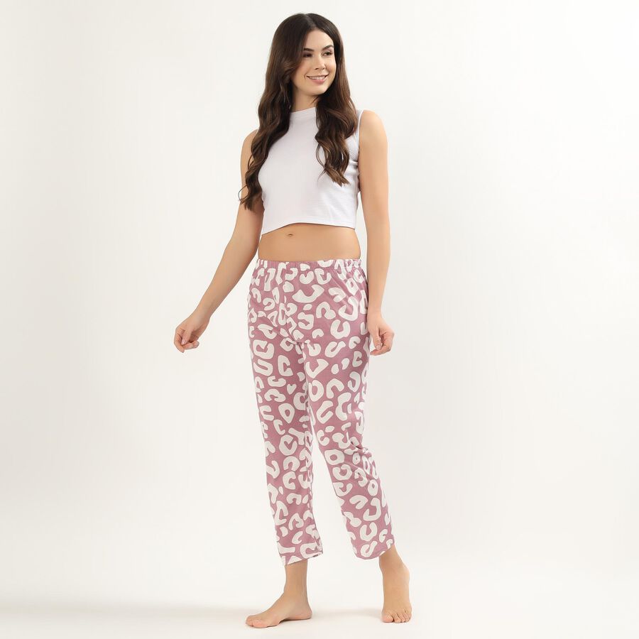 Women's Lilac Regular Fit Polka Dot Printed Pyjama, Lilac, large
