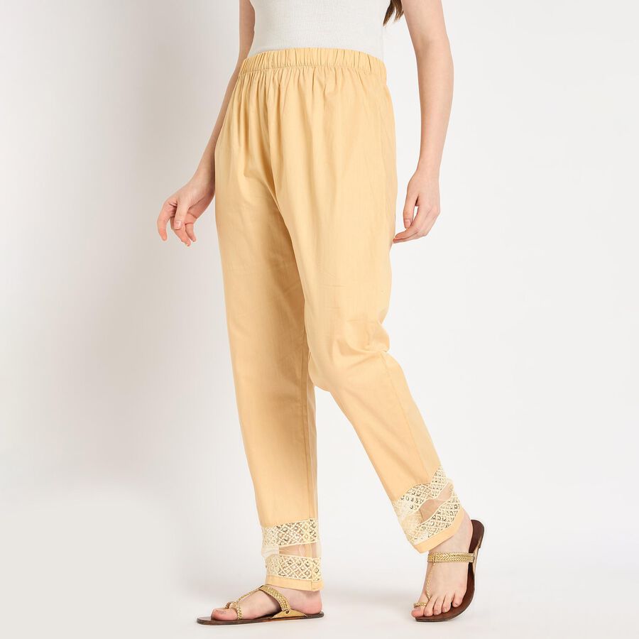 Ladies' 100% Cotton Palazzos , Beige, large image number null