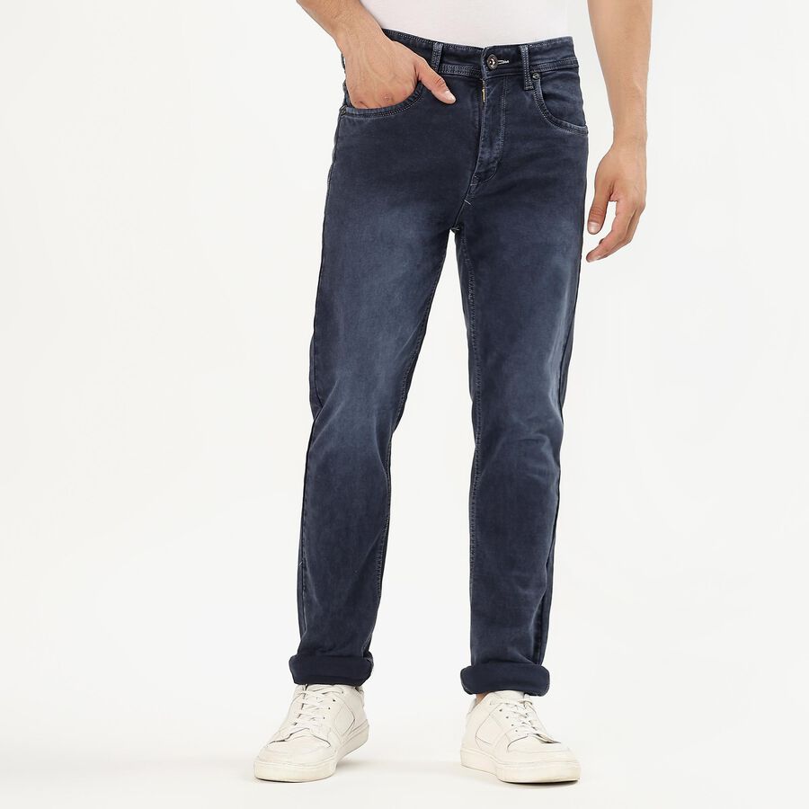 Women's Dark Indigo Slim Fit Five-Pocket Jeans, Dark Blue, large image number null