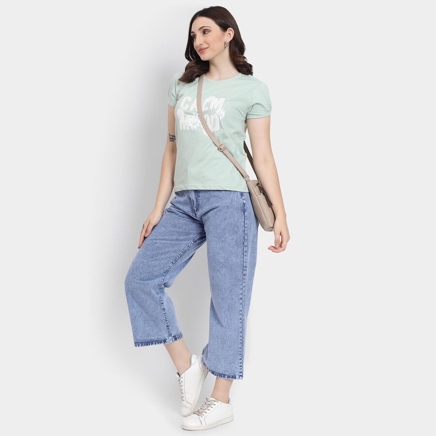 Ladies' 100% Cotton Jeans , Mid Blue, large image number null