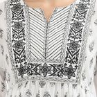 Women's Rich White Embroidered V-Neck Kurta, ऑफ व्हाइट, small image number null