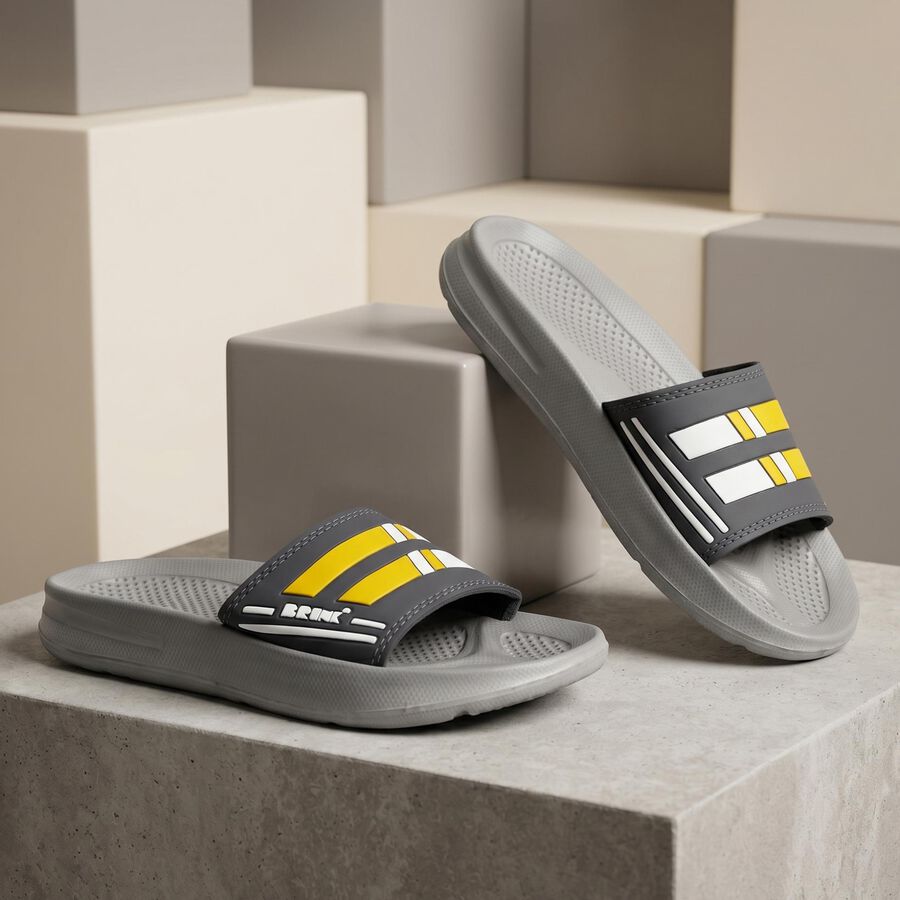 Boys' Slipper, Grey, large