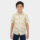 Boys White Cotton Casual Shirt, White, small