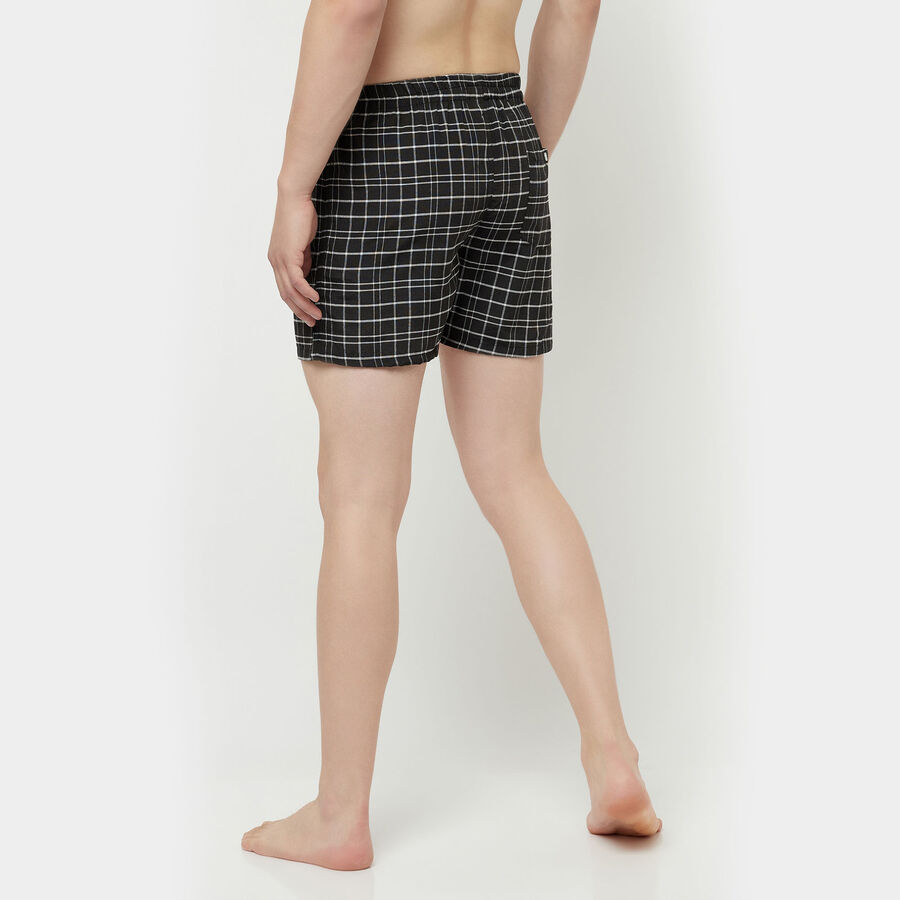 Checks Inner Elastic Boxers, Black, large image number null