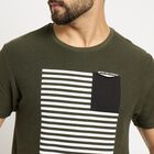 Men's Round Neck Half Sleeves T-Shirt , Dark Green, small image number null