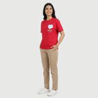 Women's Fuchsia Cotton Round Neck Casual T-Shirt, Fuchsia, small
