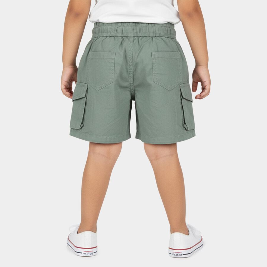 Boys' Olive Green Cotton Cargo Bermuda Shorts, Light Green, large