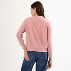 Women's Soft Dusty Pink Crew Neck Graphic Sweatshirt, गुलाबी, small image number null