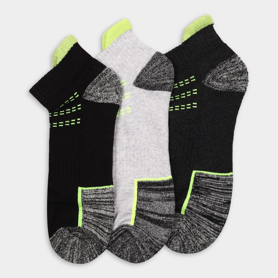 Men's Socks (Pack of 3), Black, large