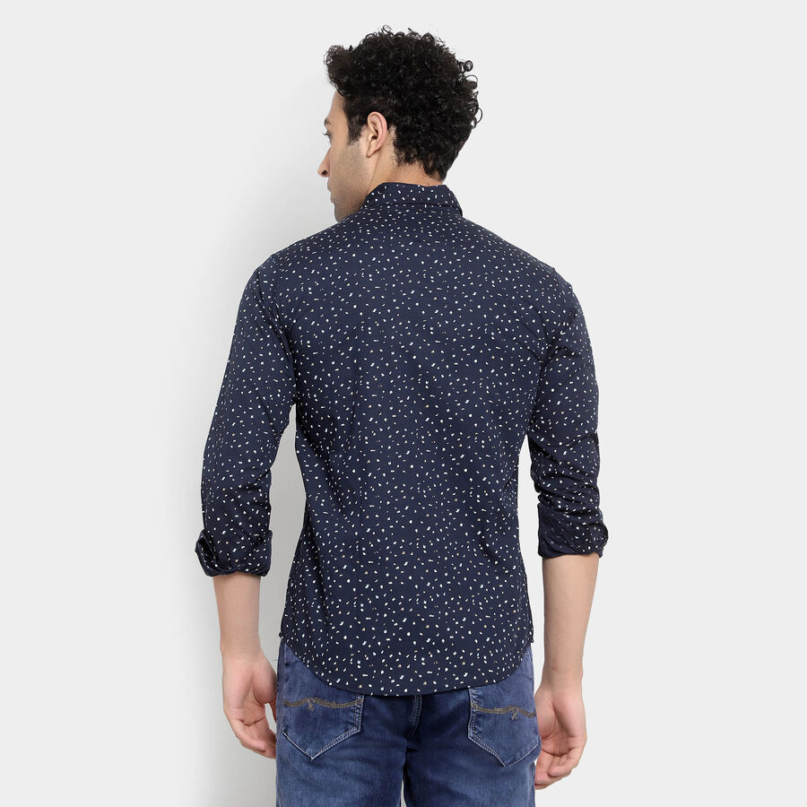 Cotton Casual Shirt, Navy Blue, large image number null