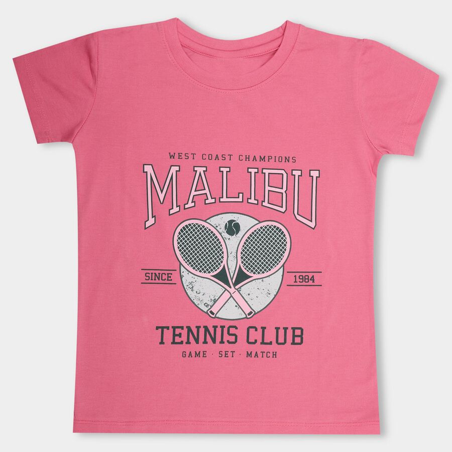 Girls' T-Shirt, गुलाबी, large