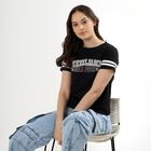 Ladies' 100% Cotton Round Neck T-Shirt, Black, small image number null