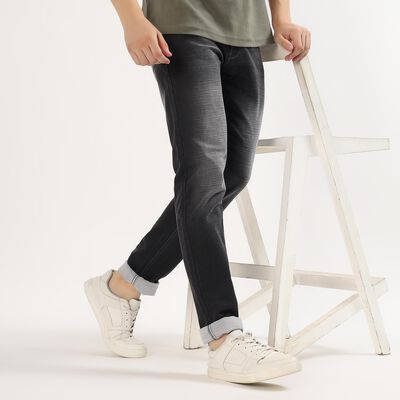 Men's Faded Black Slim Fit Jeans