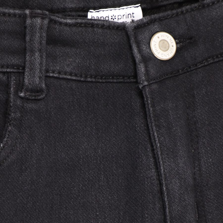 Girl's Basic Slim Black Jeans, Black, large image number null