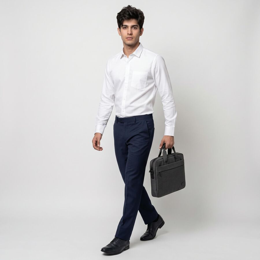 Men's White Formal Shirt, सफ़ेद, large