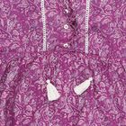 Girls' Purple Round Neck Paisley Print Tiered Dress, लाइलेक, small image number null